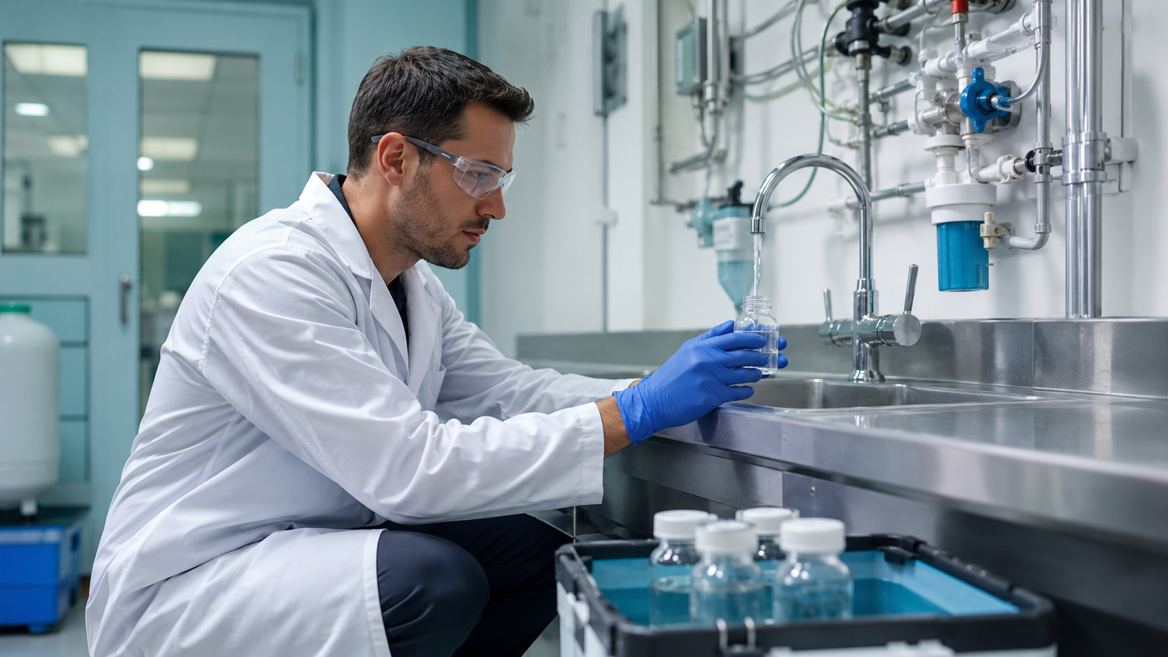 Análisis de muestras de agua en laboratorio especializado